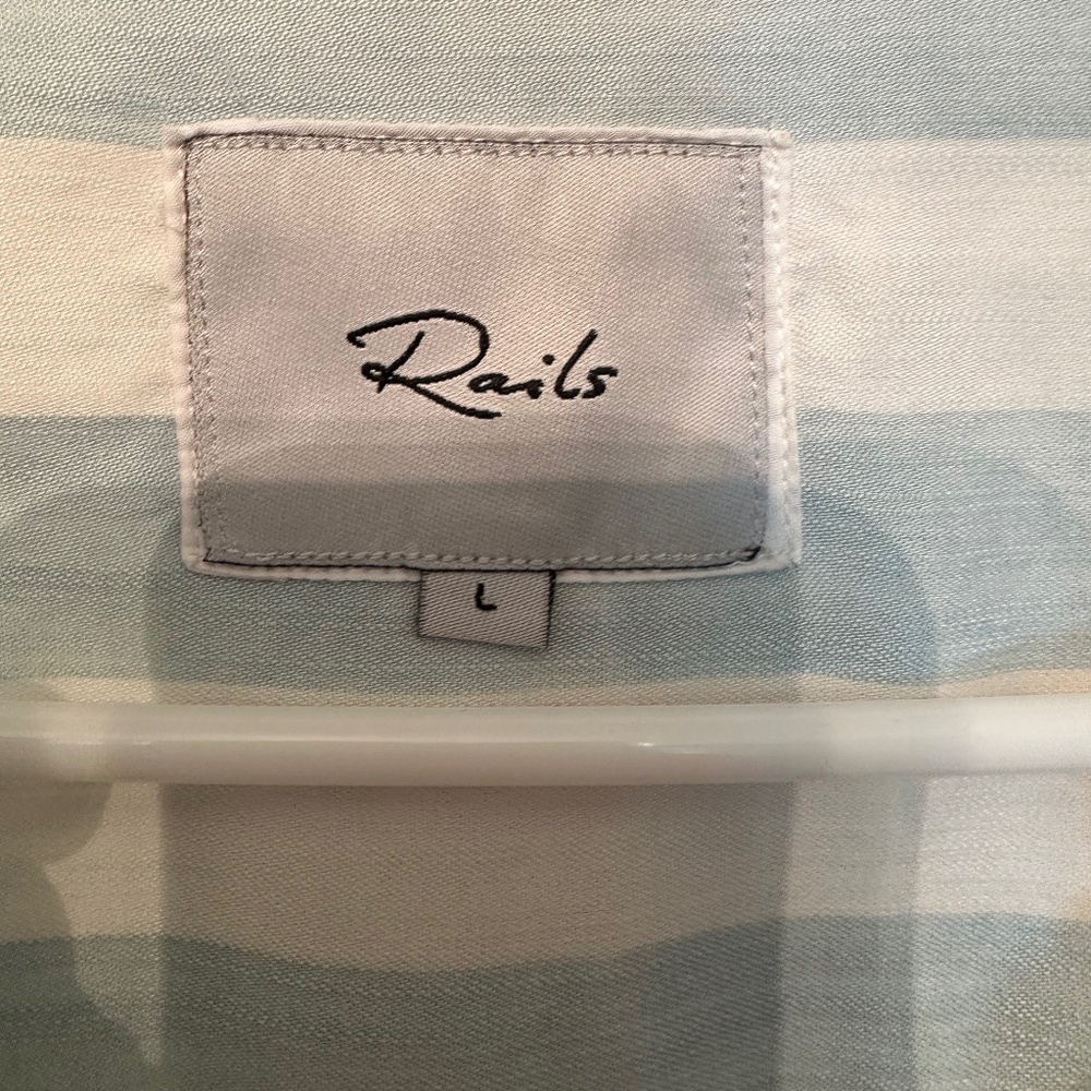 Rails Uli Lace-Up Top In Block Stripe - Blue Whit… - image 6